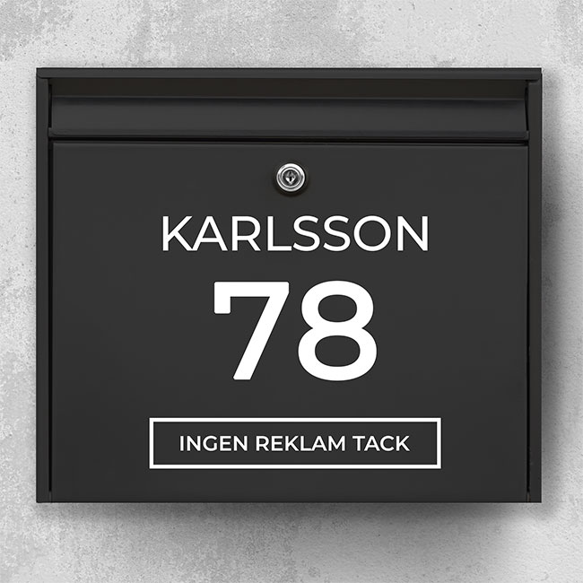 Ingen reklam tack C01: Brevlådaskylt med 