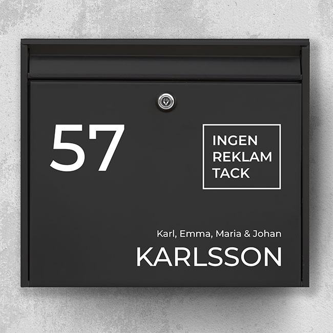 Ingen reklam tack C02: Brevlådaskylt med 