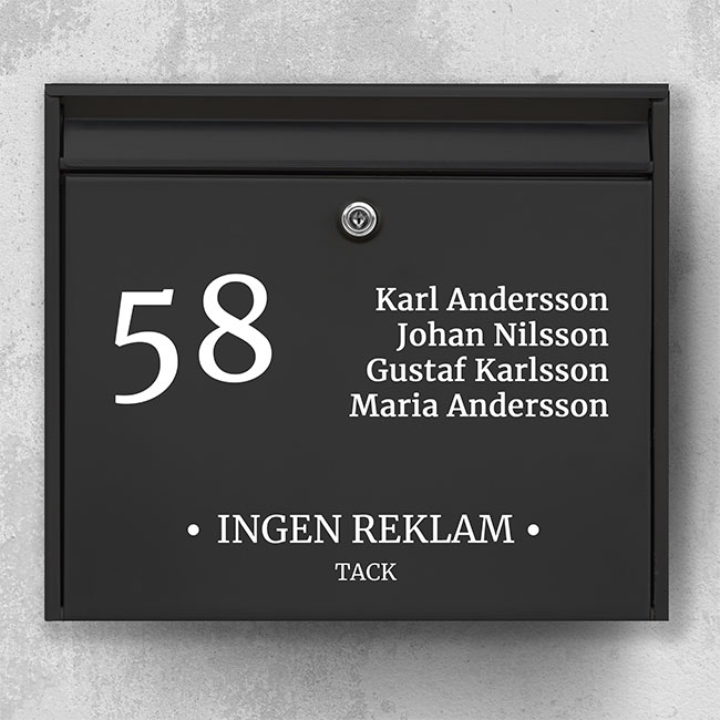 Ingen reklam tack C03: Brevlådaskylt med 