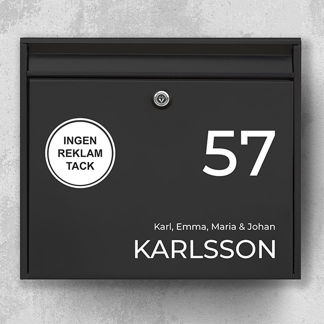 Ingen reklam tack C05: Brevlådaskylt med 