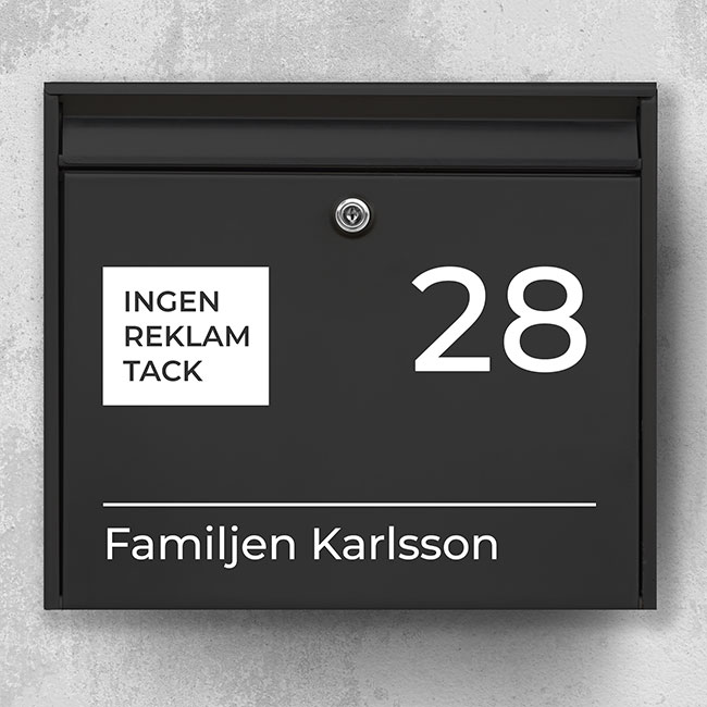 Ingen reklam tack C06: Brevlådaskylt med 