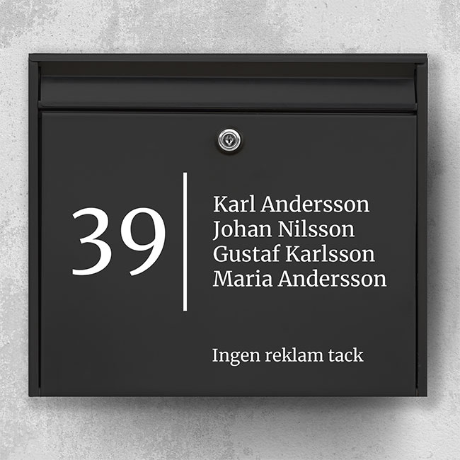 Ingen reklam tack C08: Brevlådaskylt med 
