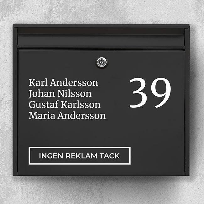 Ingen reklam skylt C09: Brevlådaskylt med 