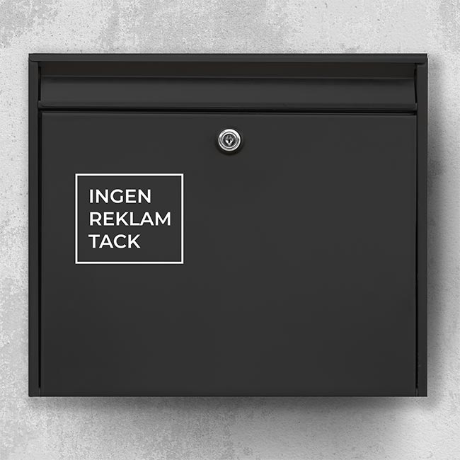 Ingen reklam skylt R10: INGEN REKLAM TACK