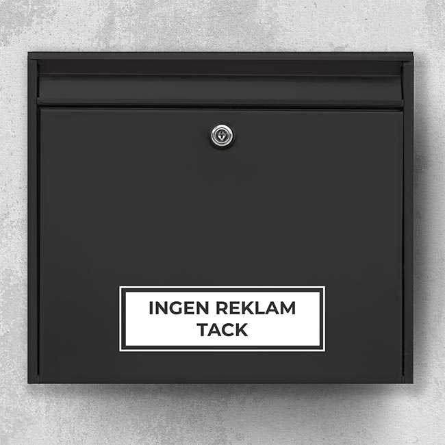 Ingen reklam skylt R11: INGEN REKLAM TACK